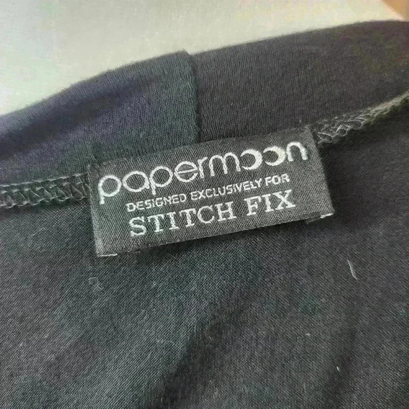 Papermoon stitch fix women's black knit sleeveless blouse size XS - Picture 6 of 7